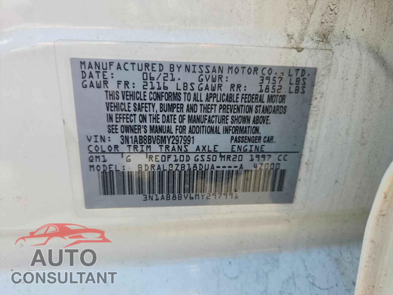 NISSAN SENTRA 2021 - 3N1AB8BV6MY297991