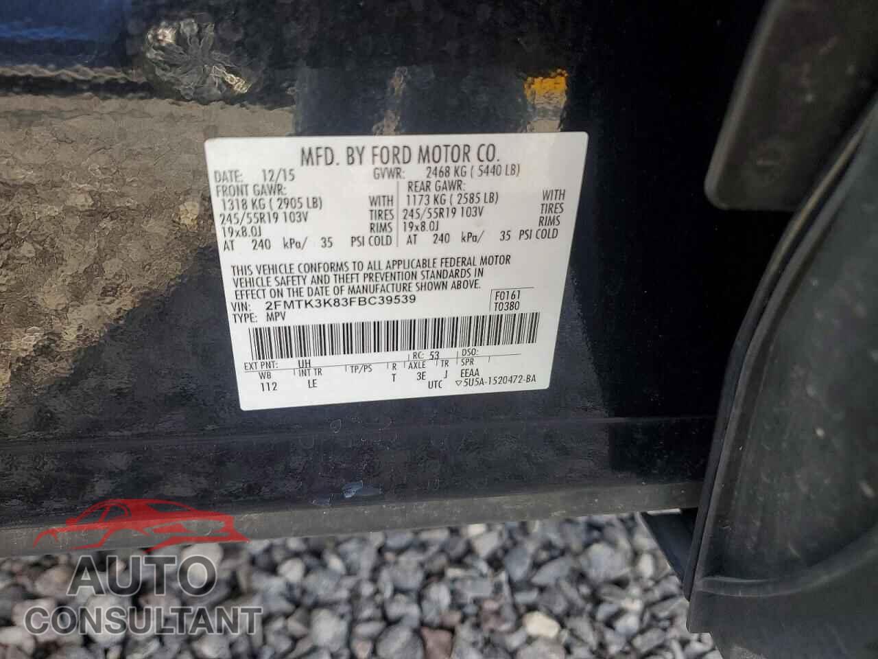 FORD EDGE 2015 - 2FMTK3K83FBC39539