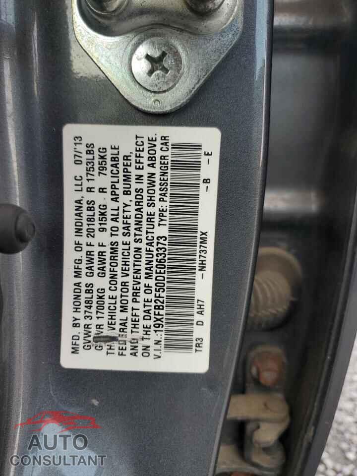 HONDA CIVIC 2013 - 19XFB2F50DE063373