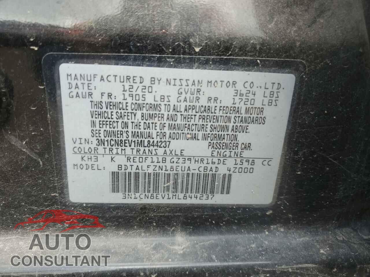 NISSAN VERSA 2021 - 3N1CN8EV1ML844237