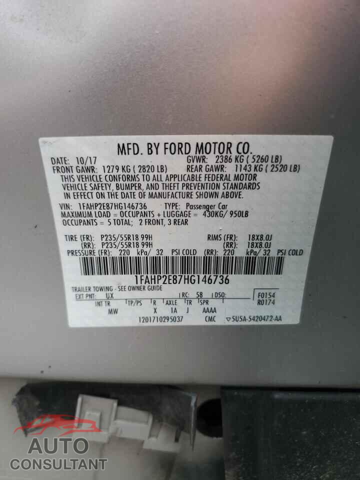 FORD TAURUS 2017 - 1FAHP2E87HG146736