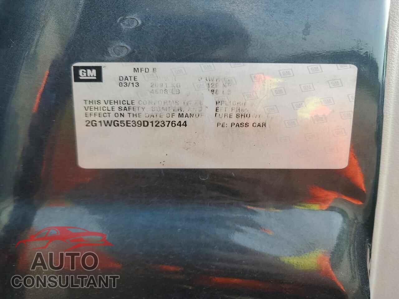 CHEVROLET IMPALA 2013 - 2G1WG5E39D1237644