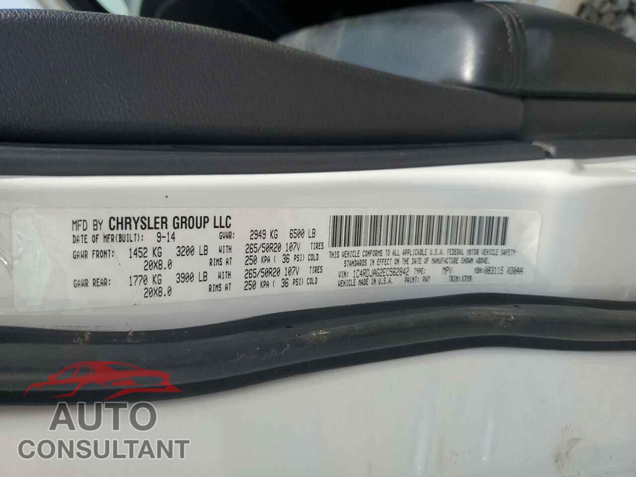 DODGE DURANGO 2014 - 1C4RDJAG2EC562842