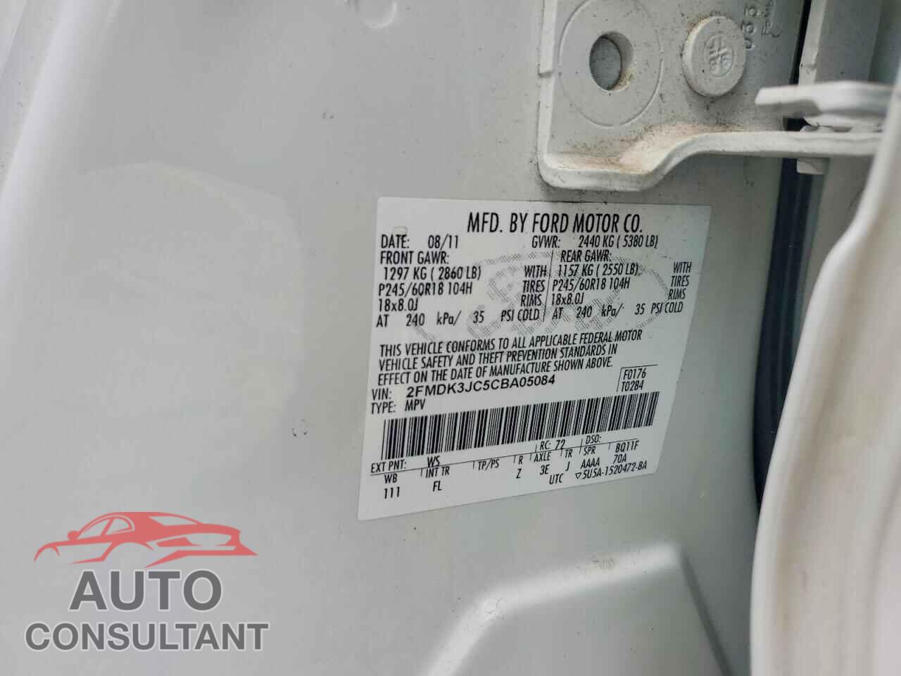 FORD EDGE 2012 - 2FMDK3JC5CBA05084