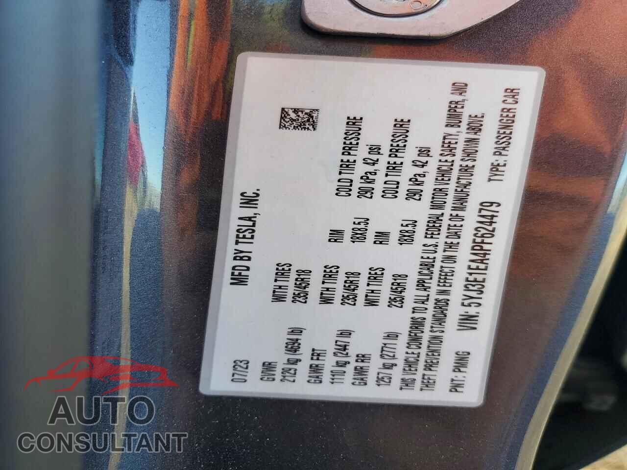 TESLA MODEL 3 2023 - 5YJ3E1EA4PF624479