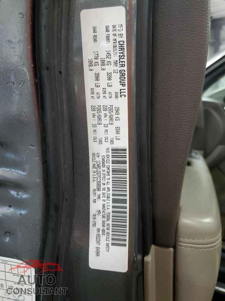 DODGE DURANGO 2012 - 1C4RDJDG7CC358580