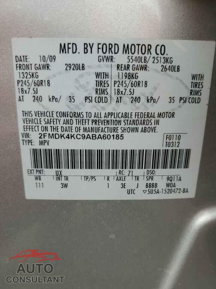 FORD EDGE 2010 - 2FMDK4KC9ABA60185