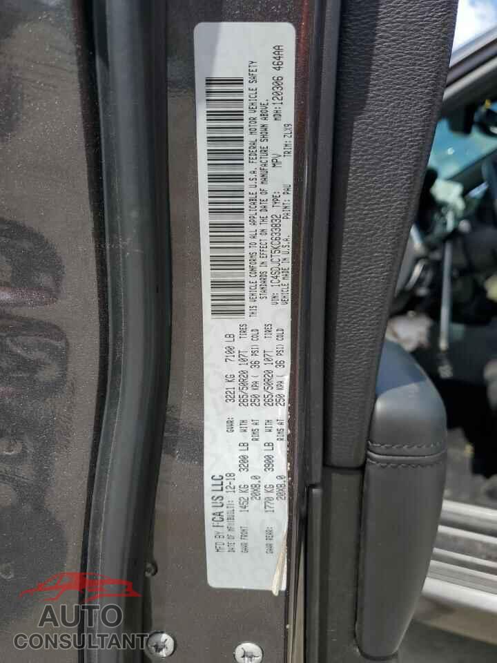 DODGE DURANGO 2019 - 1C4SDJCT5KC633832
