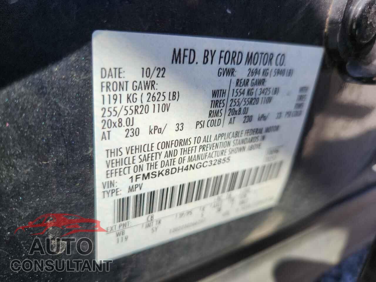 FORD EXPLORER 2022 - 1FMSK8DH4NGC32855