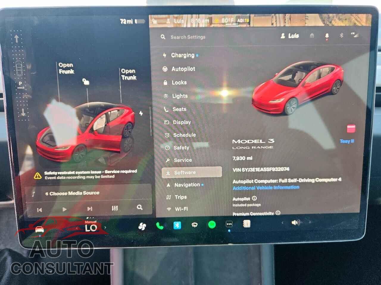 TESLA MODEL 3 2025 - 5YJ3E1EA5SF932074