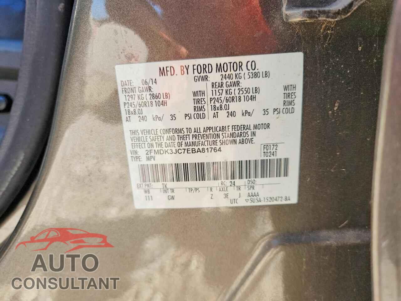 FORD EDGE 2014 - 2FMDK3JC7EBA81764
