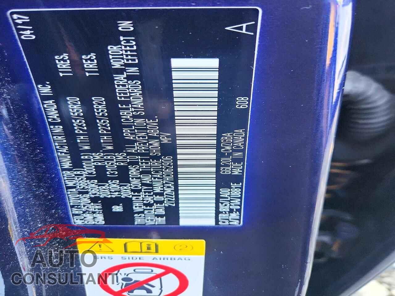 LEXUS RX350 2017 - 2T2ZZMCA7HC062906