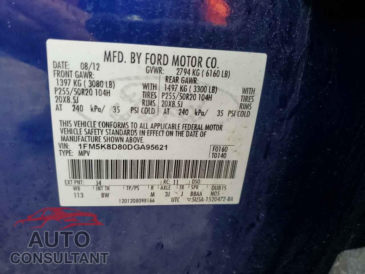 FORD EXPLORER 2013 - 1FM5K8D80DGA95621