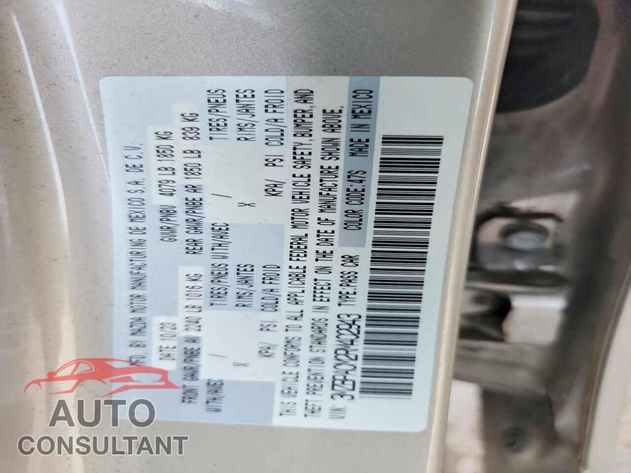 MAZDA 3 2024 - 3MZBPACM2RM402943