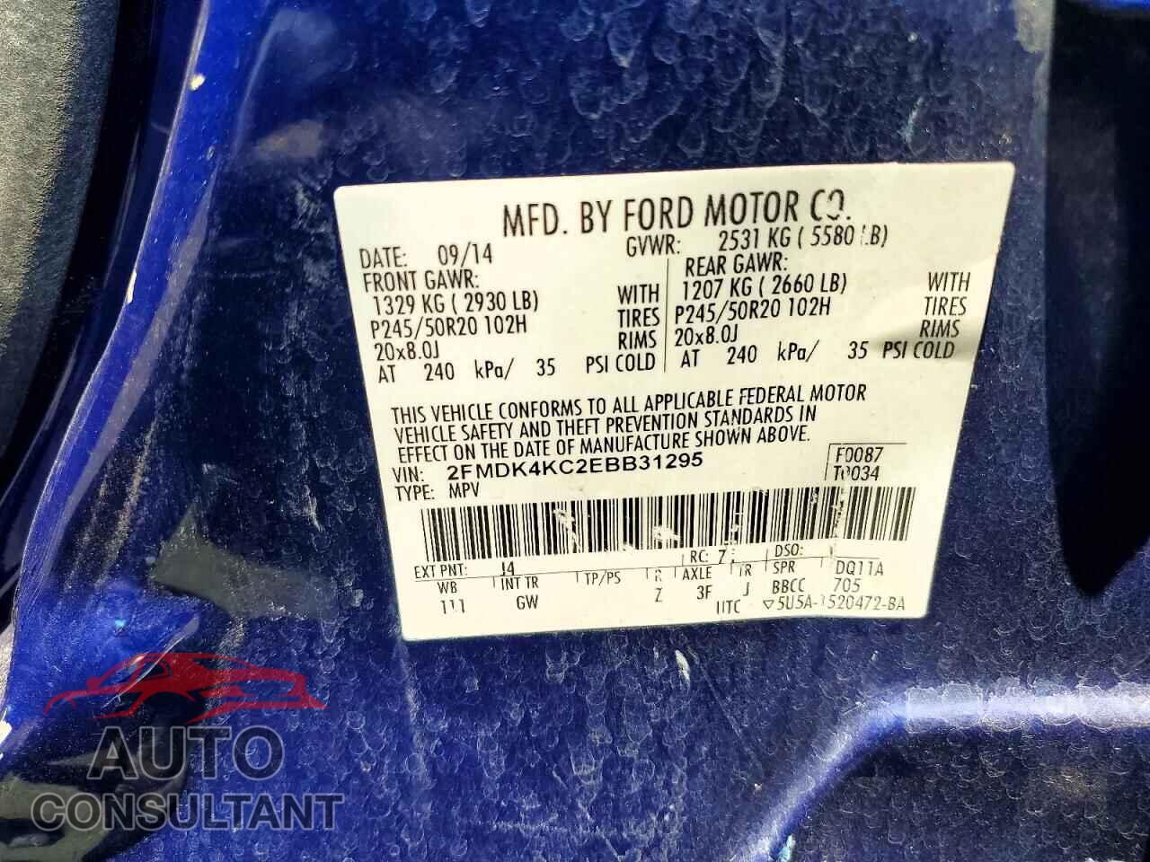 FORD EDGE 2014 - 2FMDK4KC2EBB31295