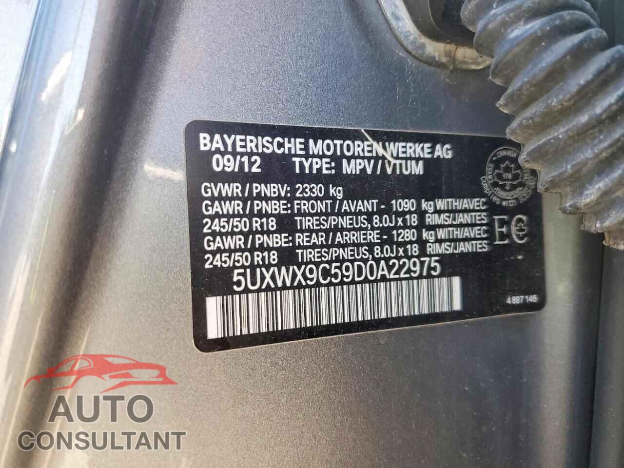 BMW UNKNOWN 2013 - 5UXWX9C59D0A22975