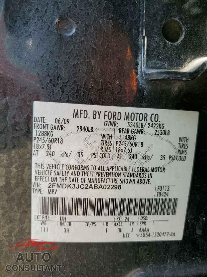FORD EDGE 2010 - 2FMDK3JC2ABA02298