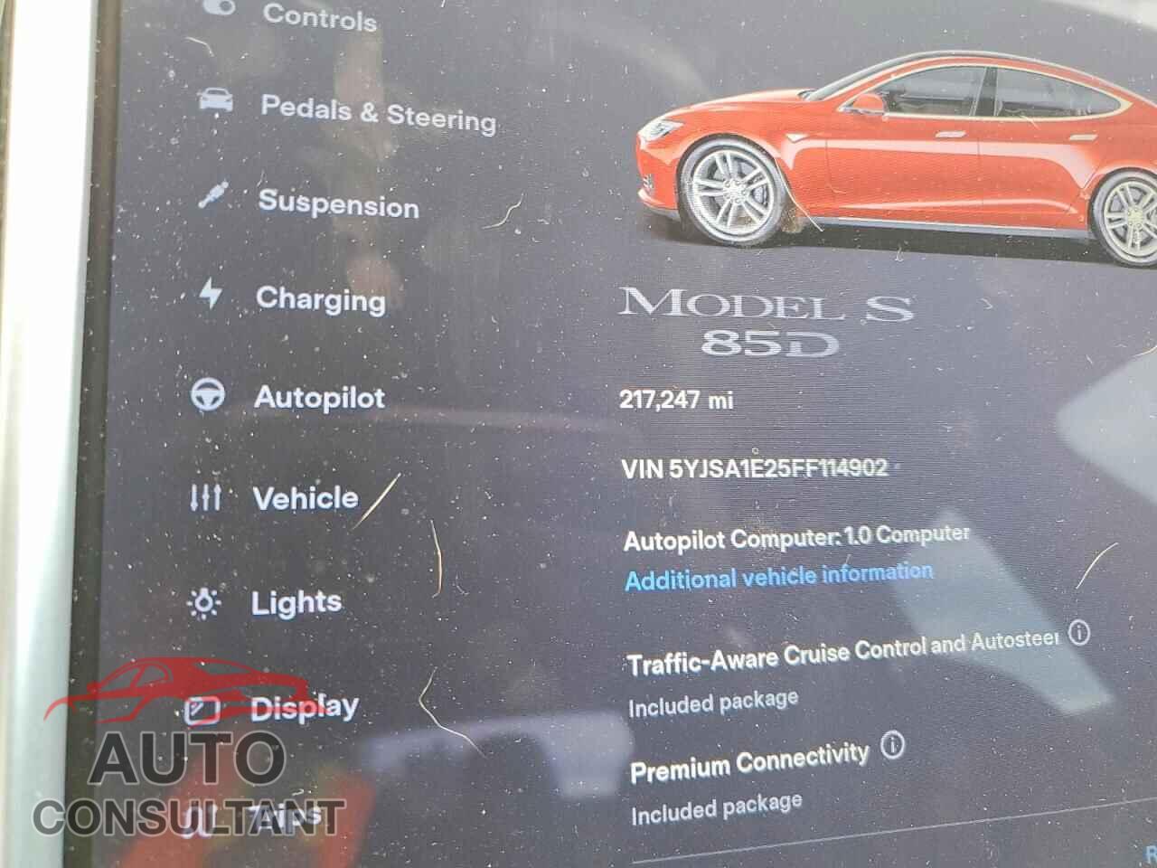 TESLA MODEL S 2015 - 5YJSA1E25FF114902