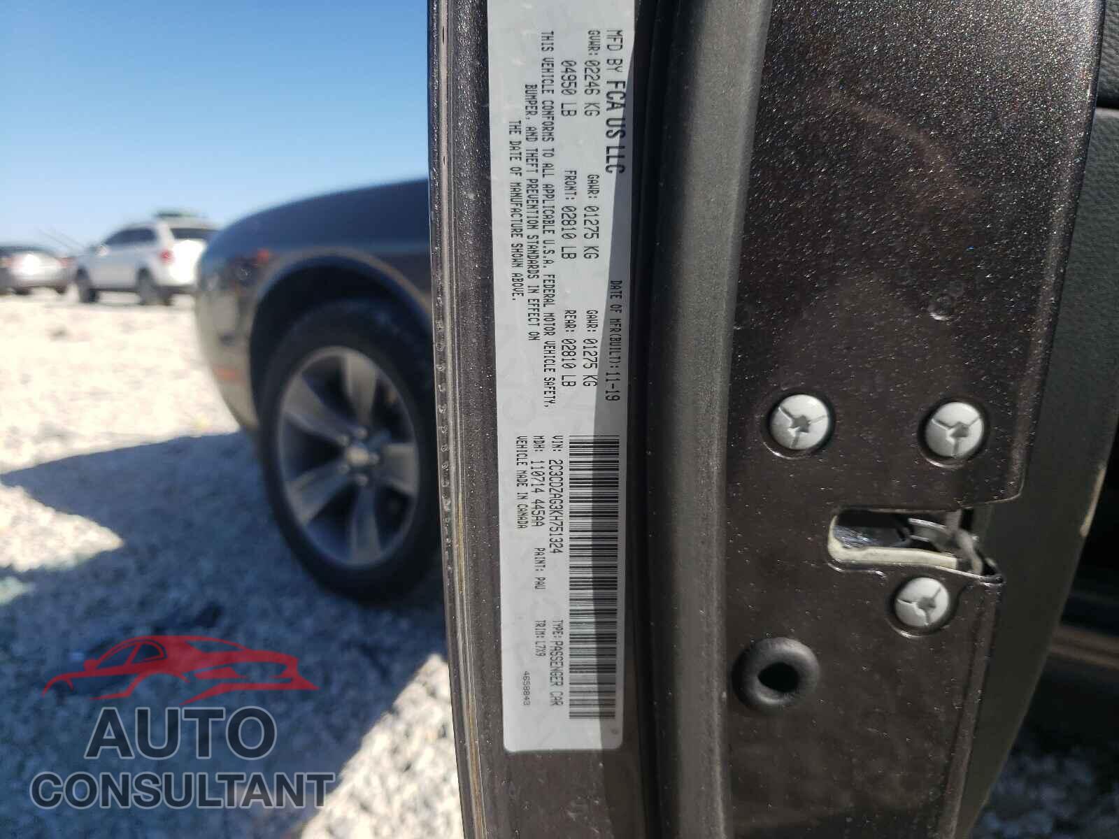 DODGE CHALLENGER 2019 - 2C3CDZAG3KH751324