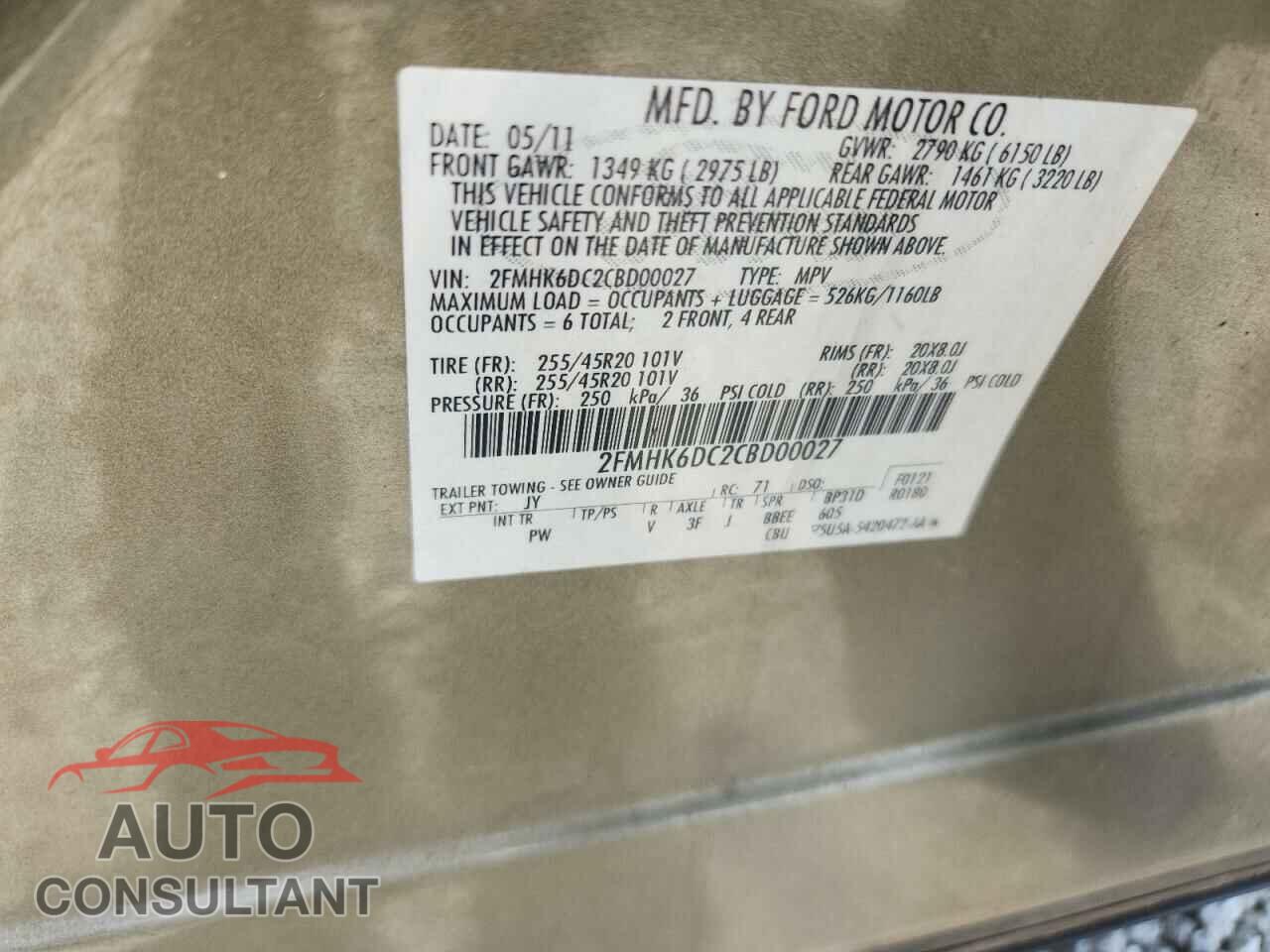 FORD FLEX 2012 - 2FMHK6DC2CBD00027