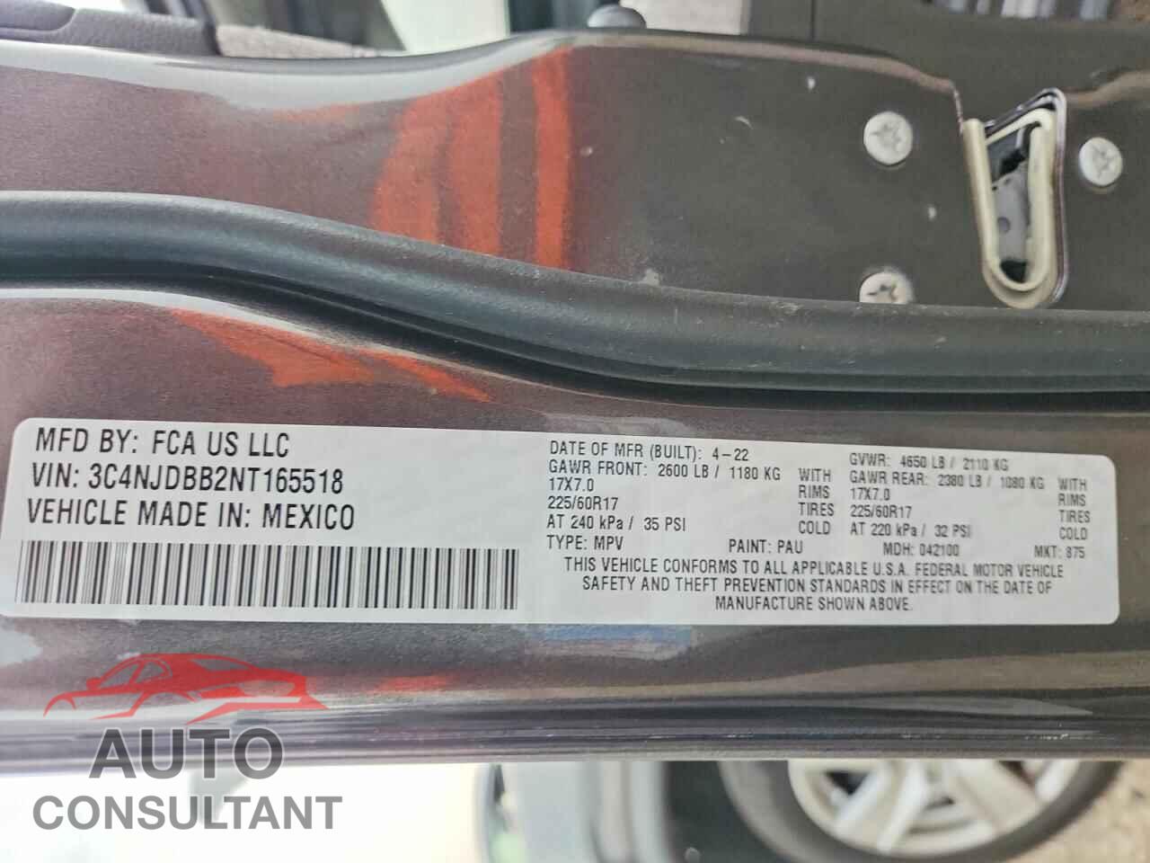 JEEP COMPASS 2022 - 3C4NJDBB2NT165518