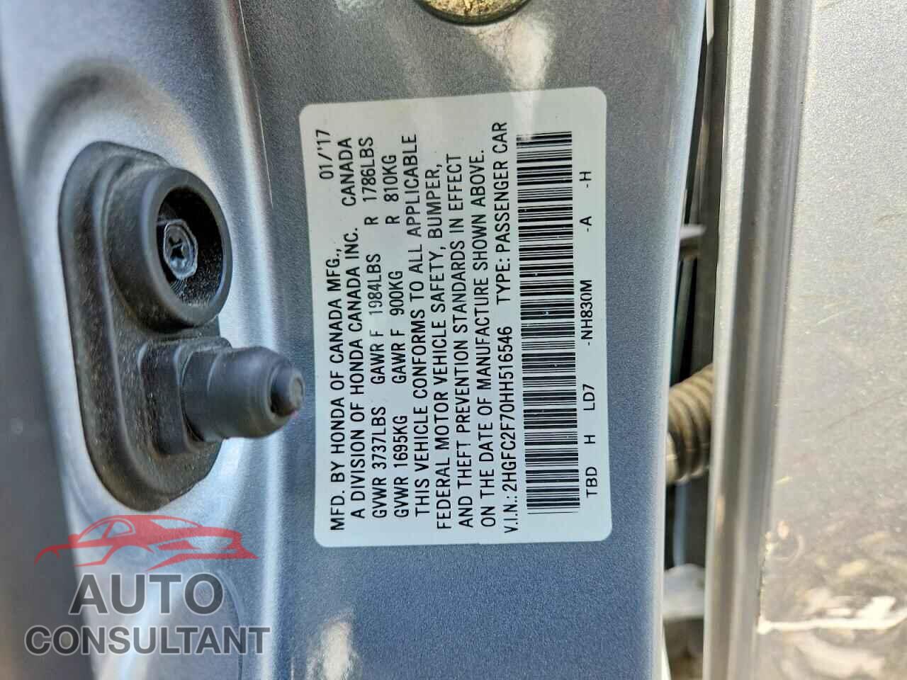 HONDA CIVIC 2017 - 2HGFC2F70HH516546