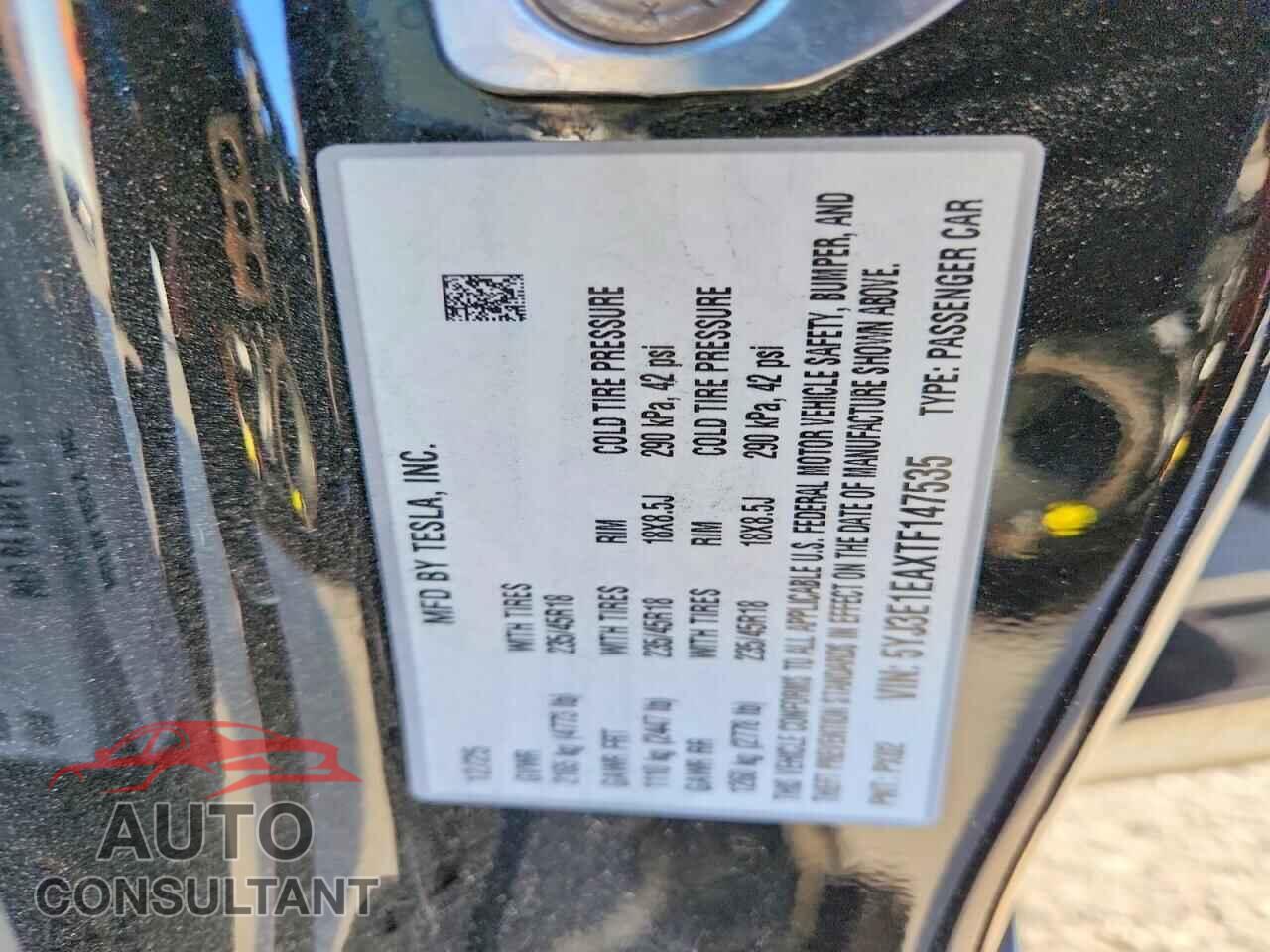 TESLA MODEL 3 2026 - 5YJ3E1EAXTF147535