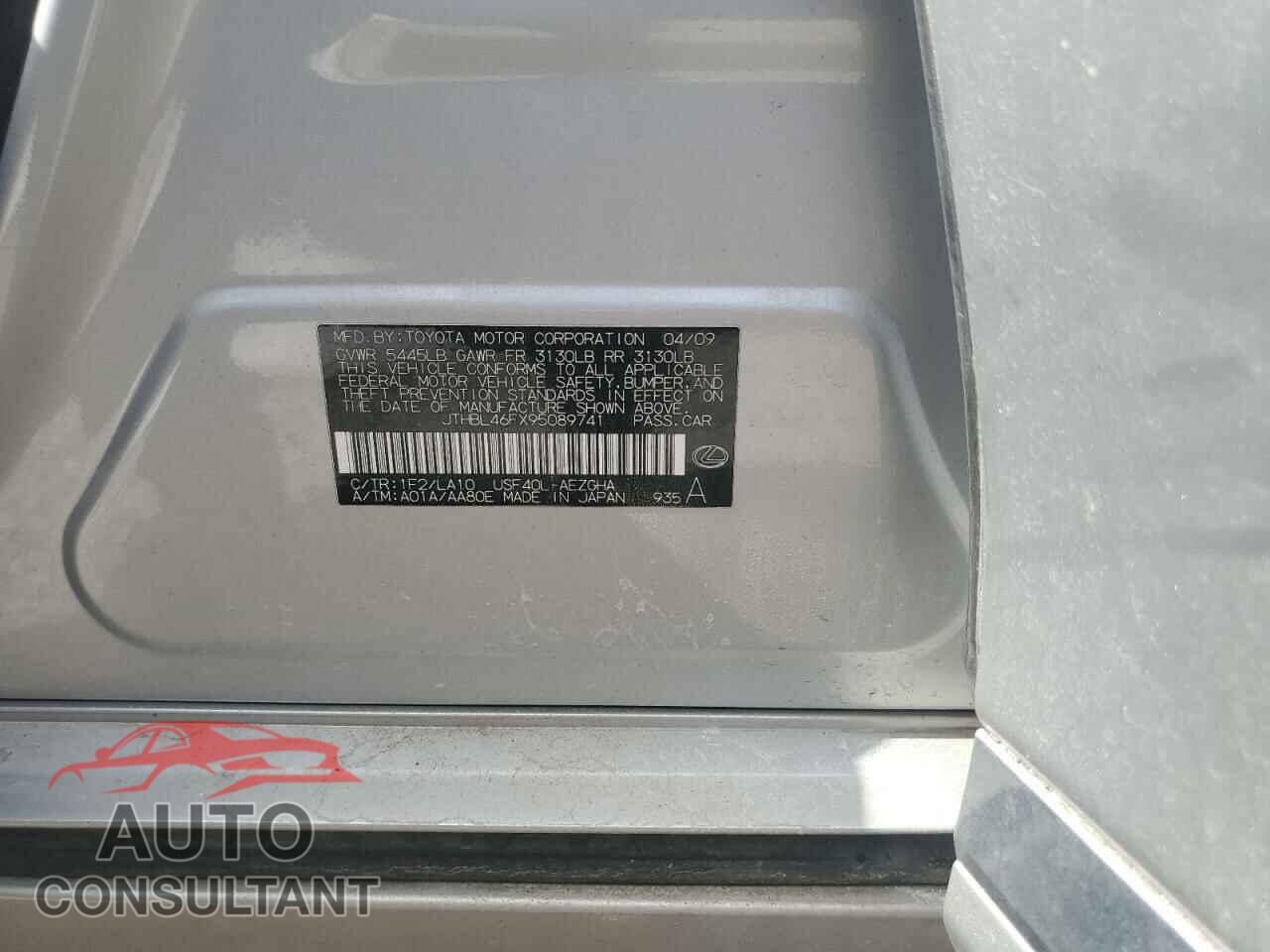 LEXUS LS460 2009 - JTHBL46FX95089741