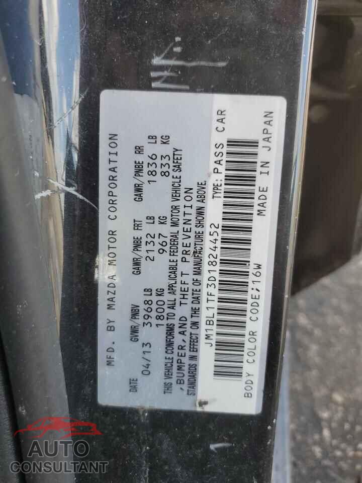 MAZDA 3 2013 - JM1BL1TF3D1824452