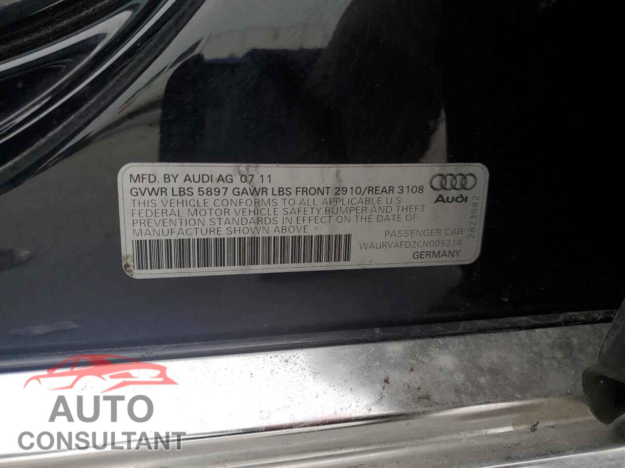 AUDI A8 2012 - WAURVAFD2CN005214