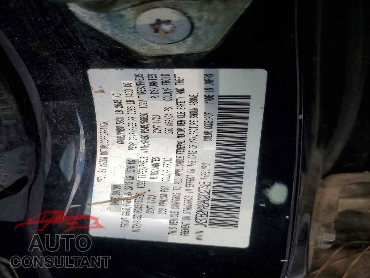 MAZDA CX-9 2010 - JM3TB2MA8A0202745