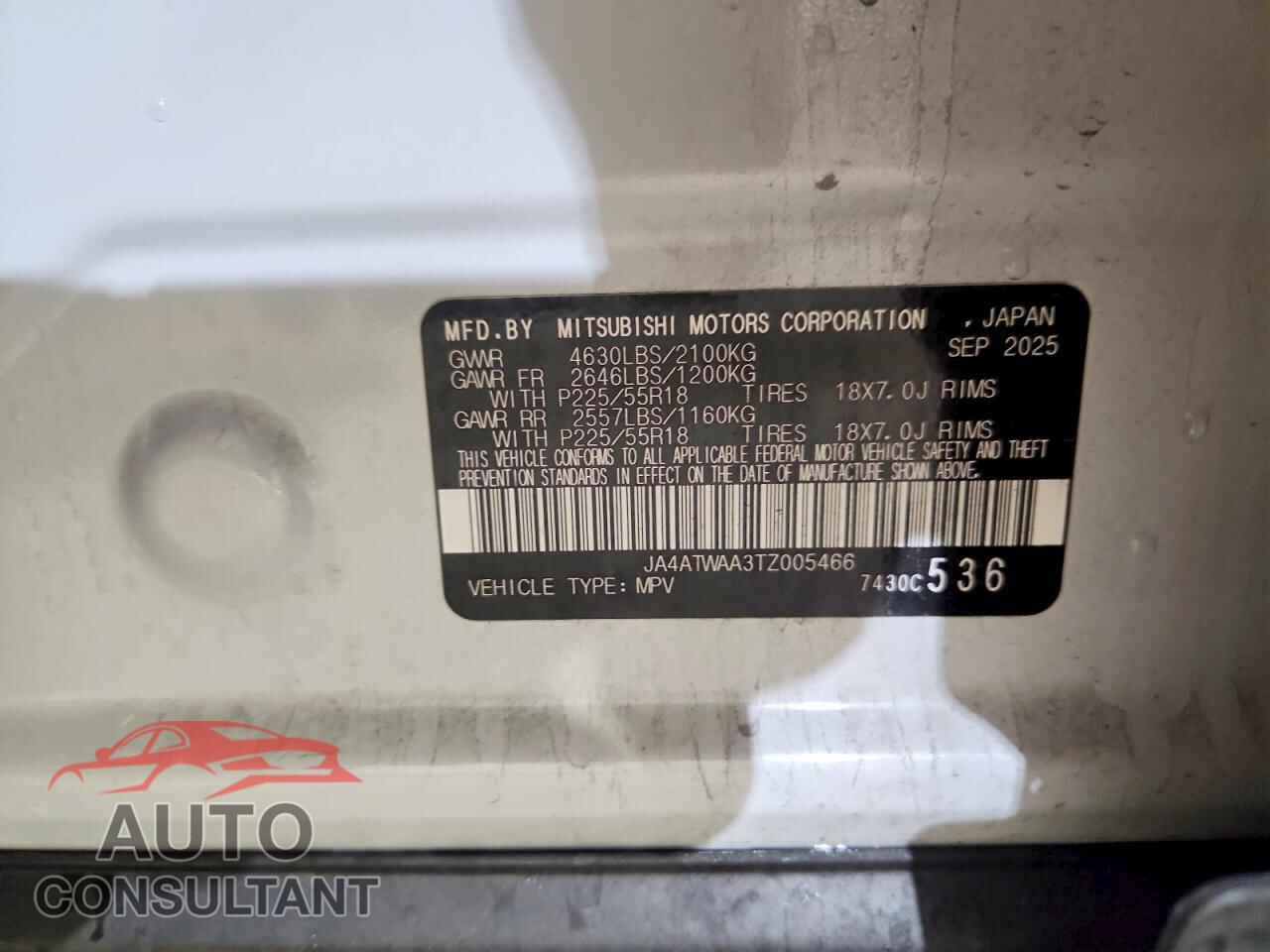 MITSUBISHI ECLIPSE 2026 - JA4ATWAA3TZ005466