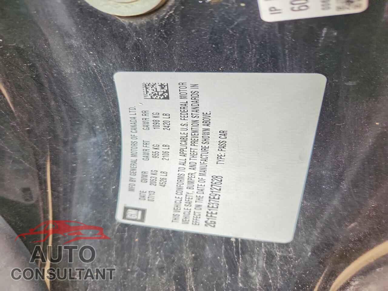 CHEVROLET CAMARO 2014 - 2G1FE1E37E9127628