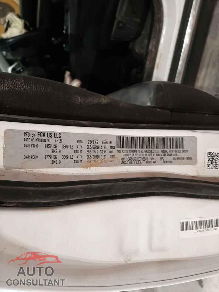 DODGE DURANGO 2019 - 1C4RDJAGXKC733848