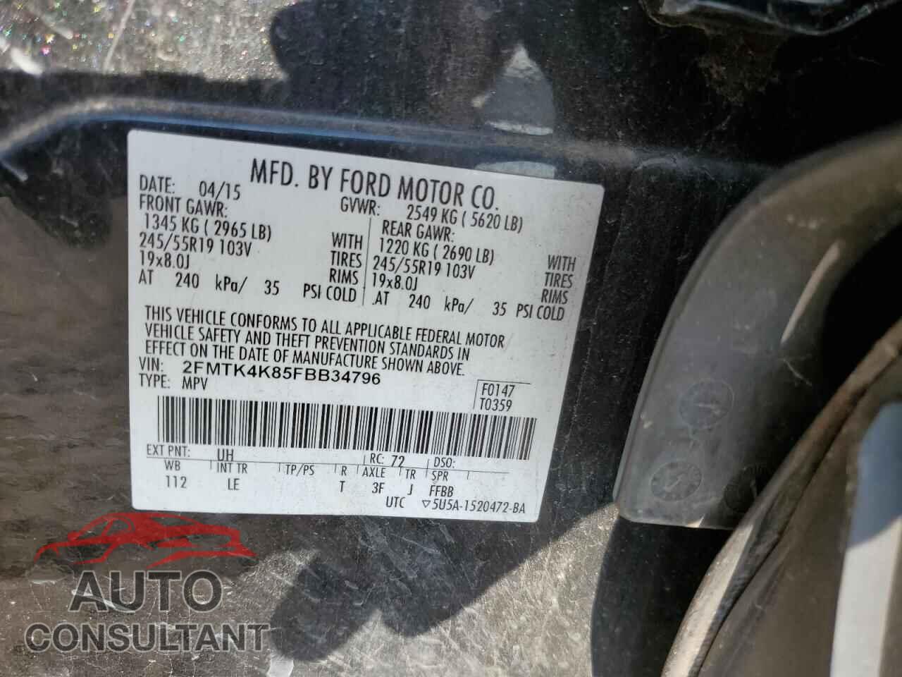 FORD EDGE 2015 - 2FMTK4K85FBB34796