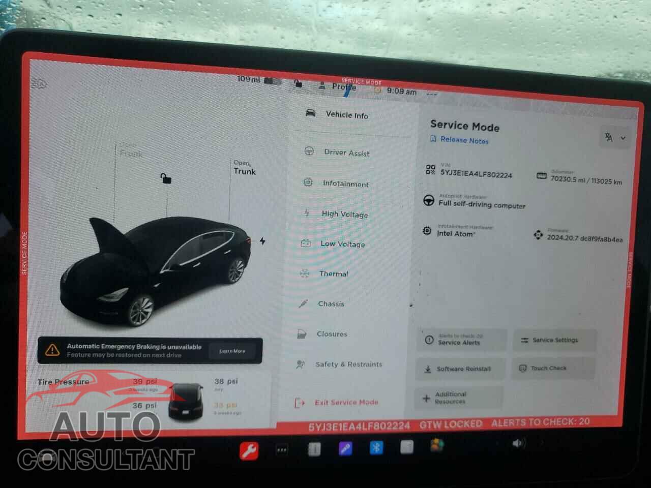 TESLA MODEL 3 2020 - 5YJ3E1EA4LF802224