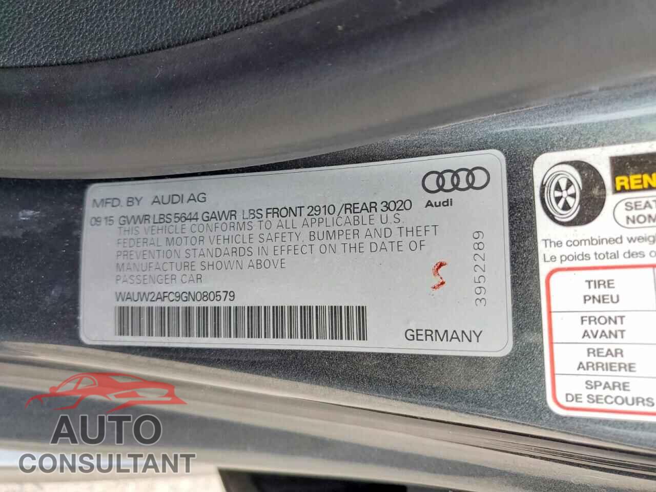 AUDI S7/RS7 2016 - WAUW2AFC9GN080579