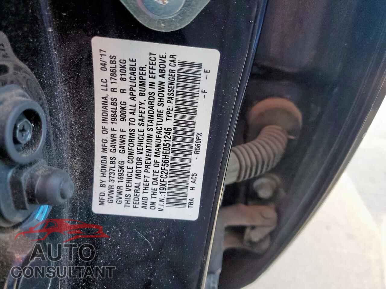 HONDA CIVIC 2017 - 19XFC2F56HE051246