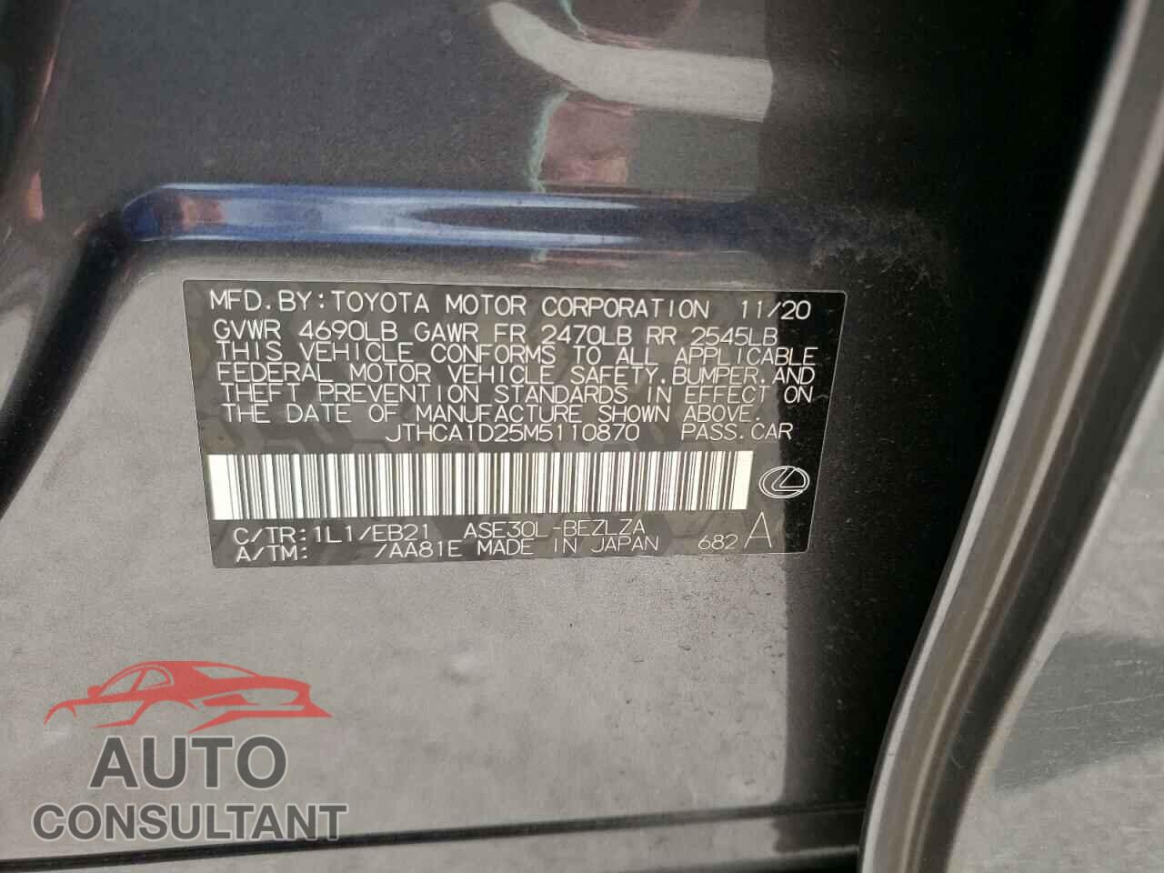 LEXUS IS 2021 - JTHCA1D25M5110870