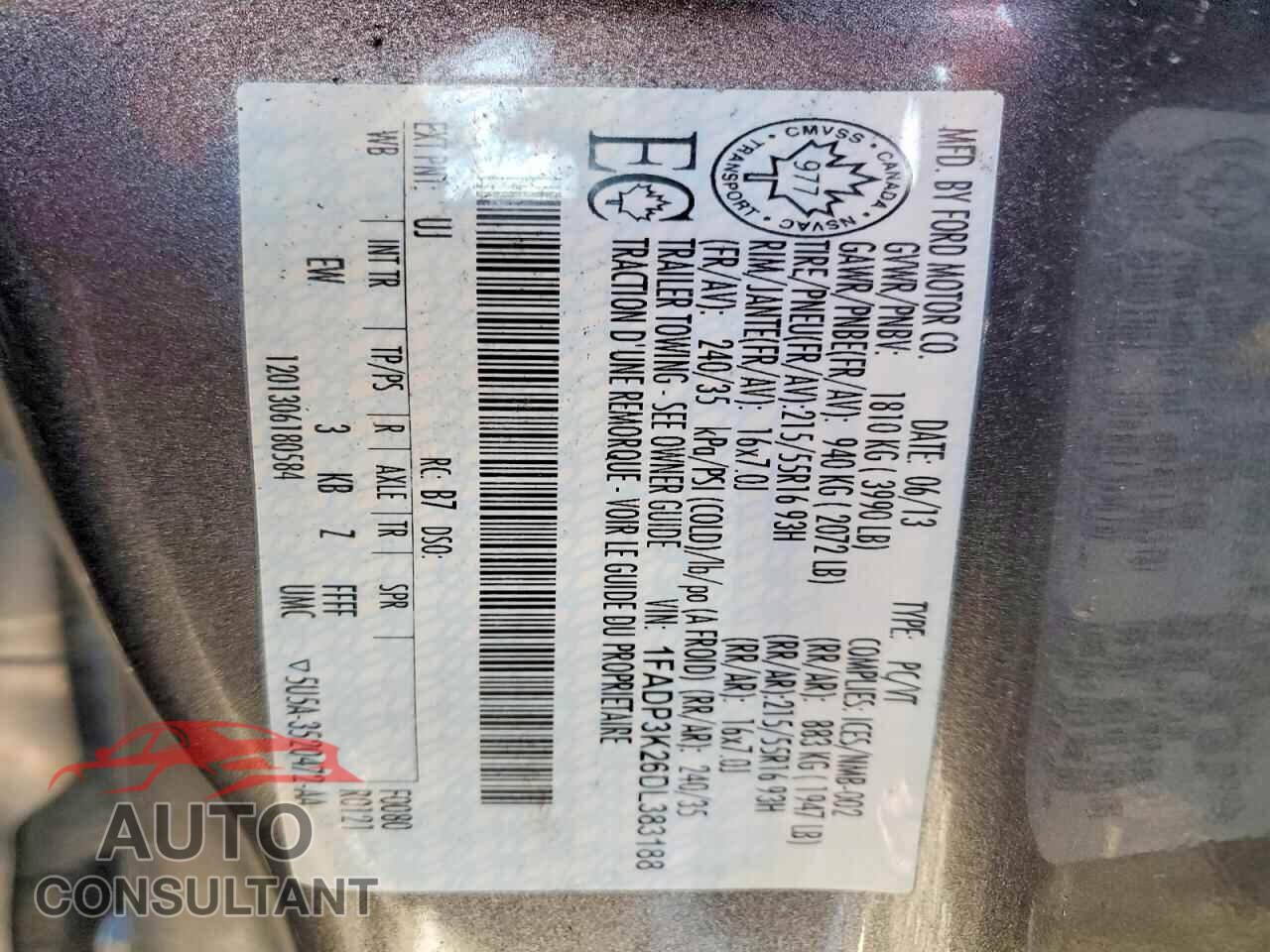FORD FOCUS 2013 - 1FADP3K26DL383188