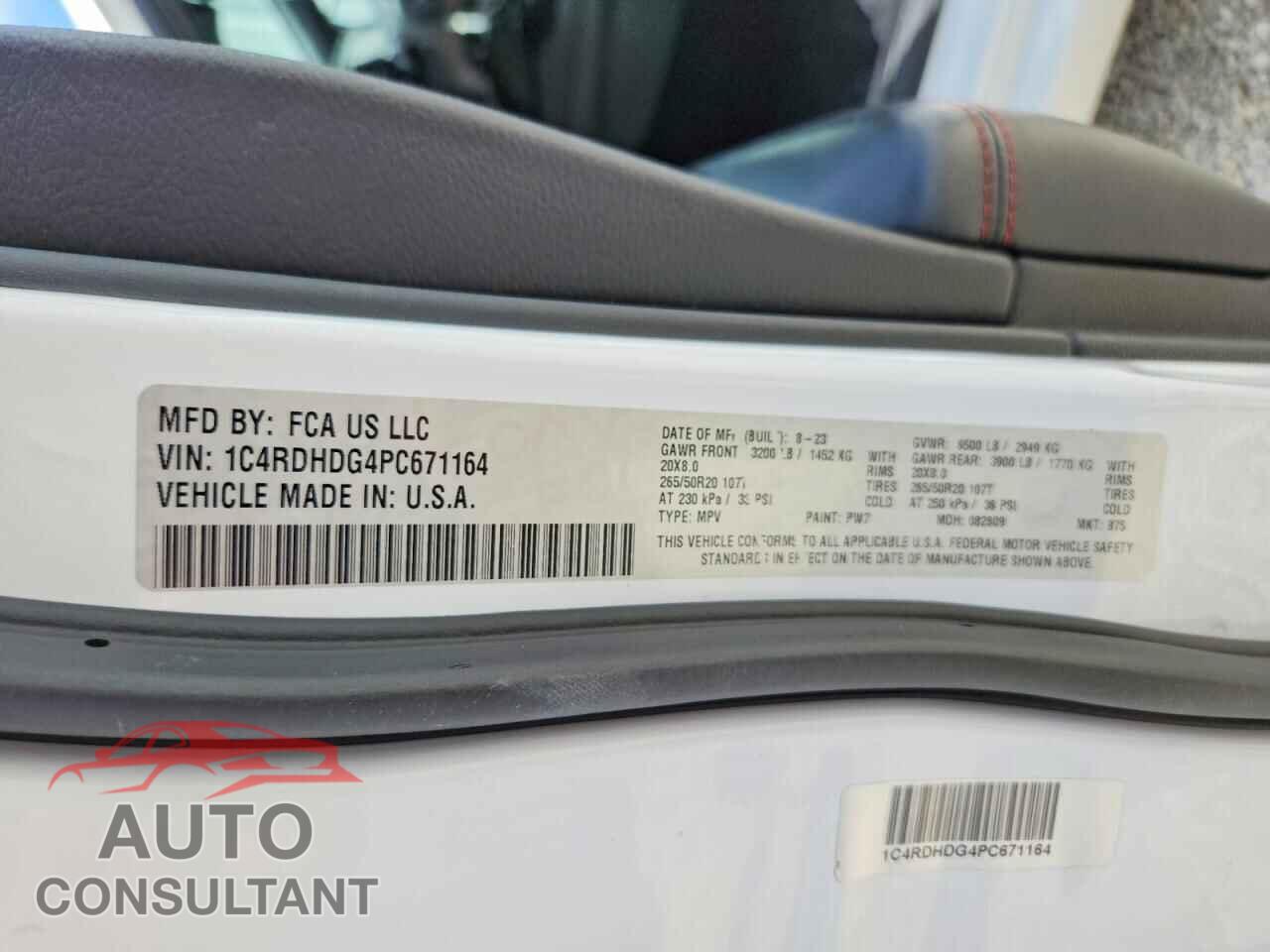 DODGE DURANGO 2023 - 1C4RDHDG4PC671164
