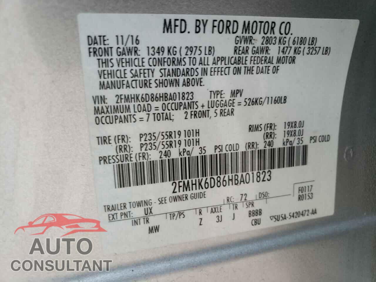 FORD FLEX 2017 - 2FMHK6D86HBA01823