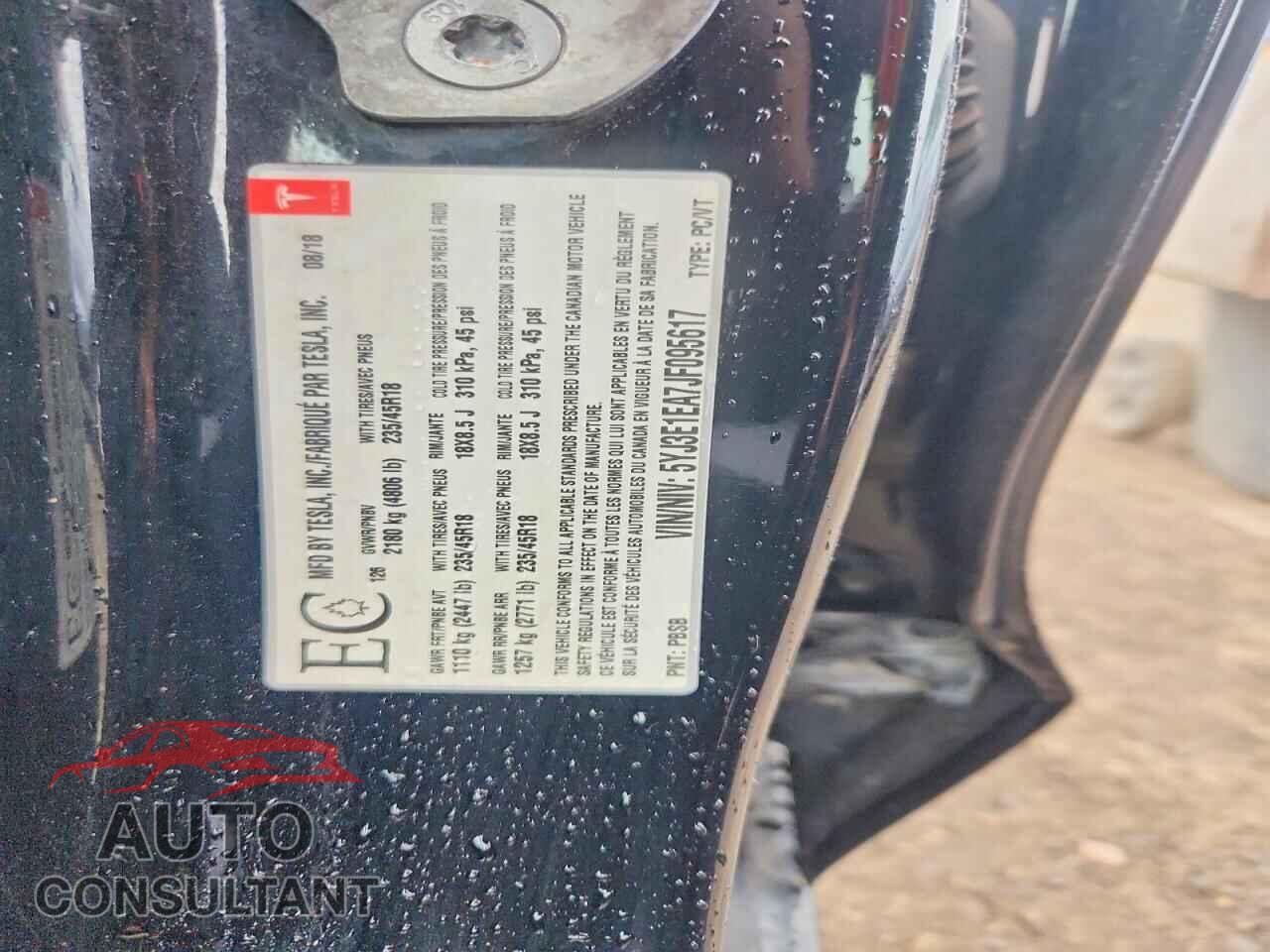 TESLA MODEL 3 2018 - 5YJ3E1EA7JF095617