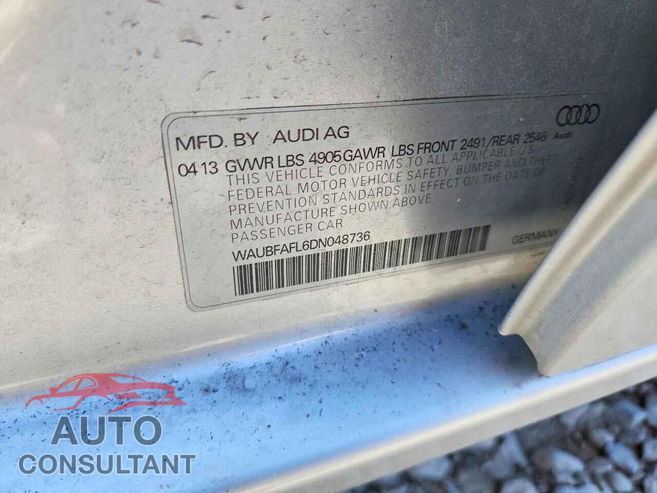 AUDI A4 2013 - WAUBFAFL6DN048736