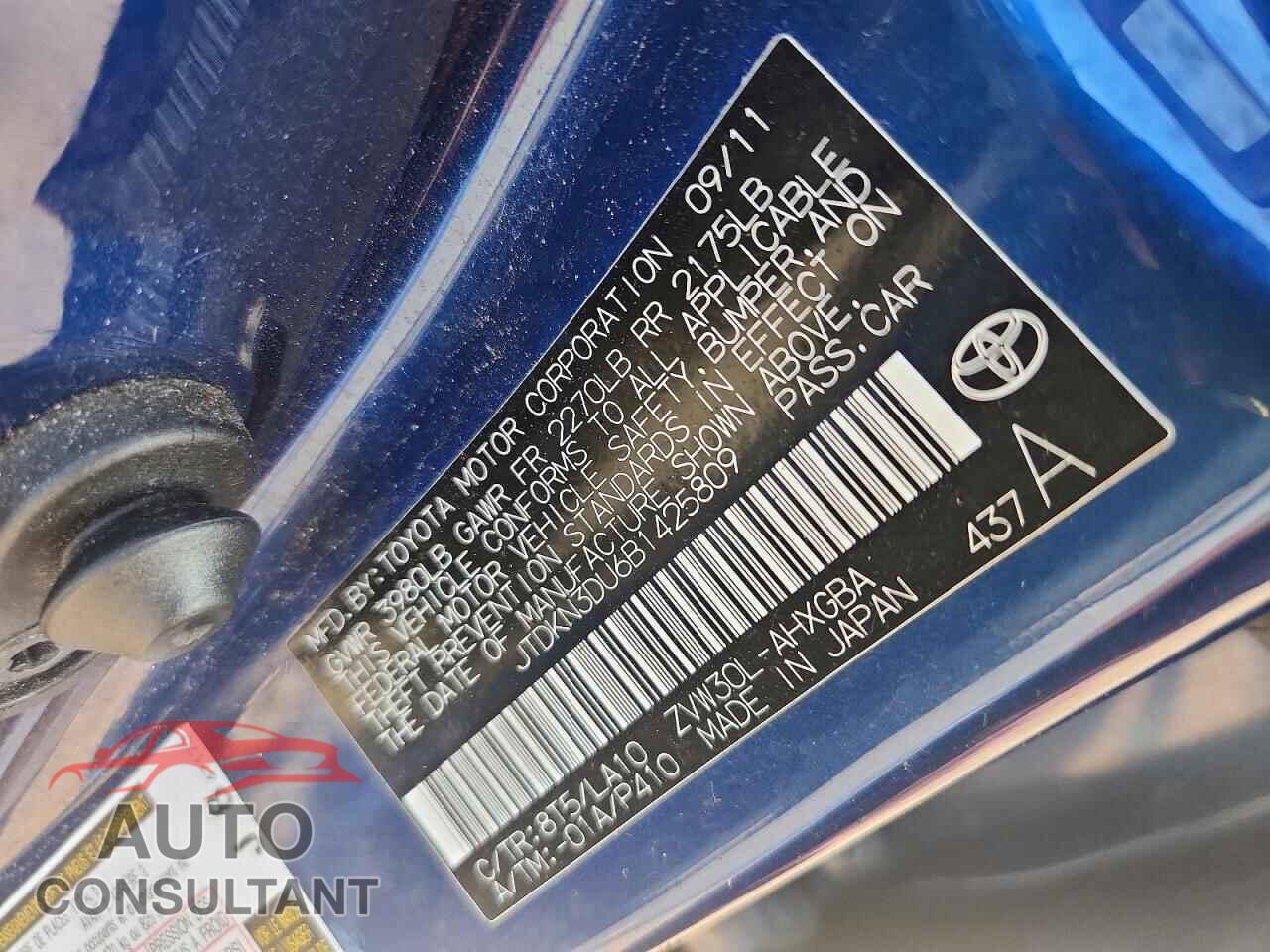 TOYOTA PRIUS 2011 - JTDKN3DU6B1425809