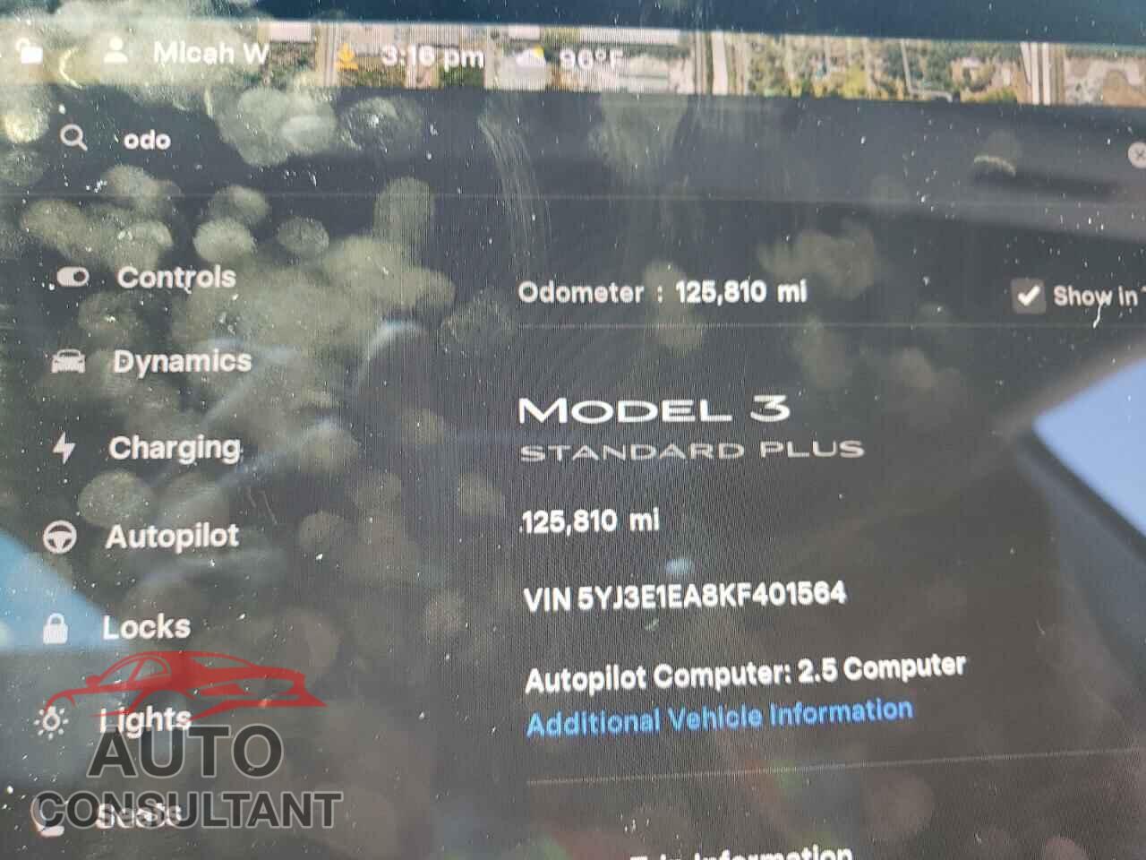 TESLA MODEL 3 2019 - 5YJ3E1EA8KF401564