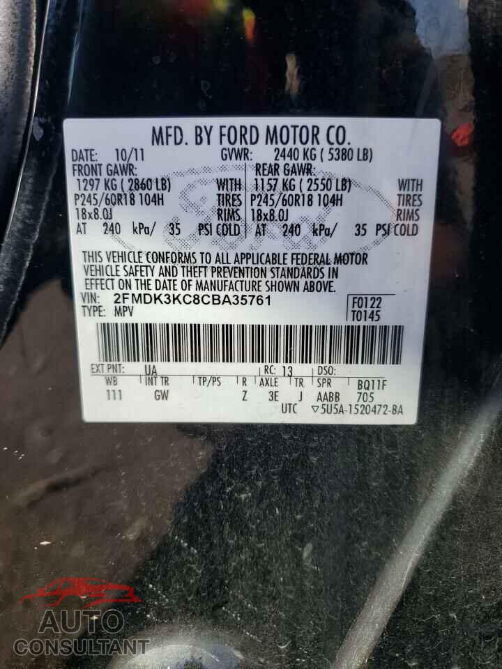 FORD EDGE 2012 - 2FMDK3KC8CBA35761