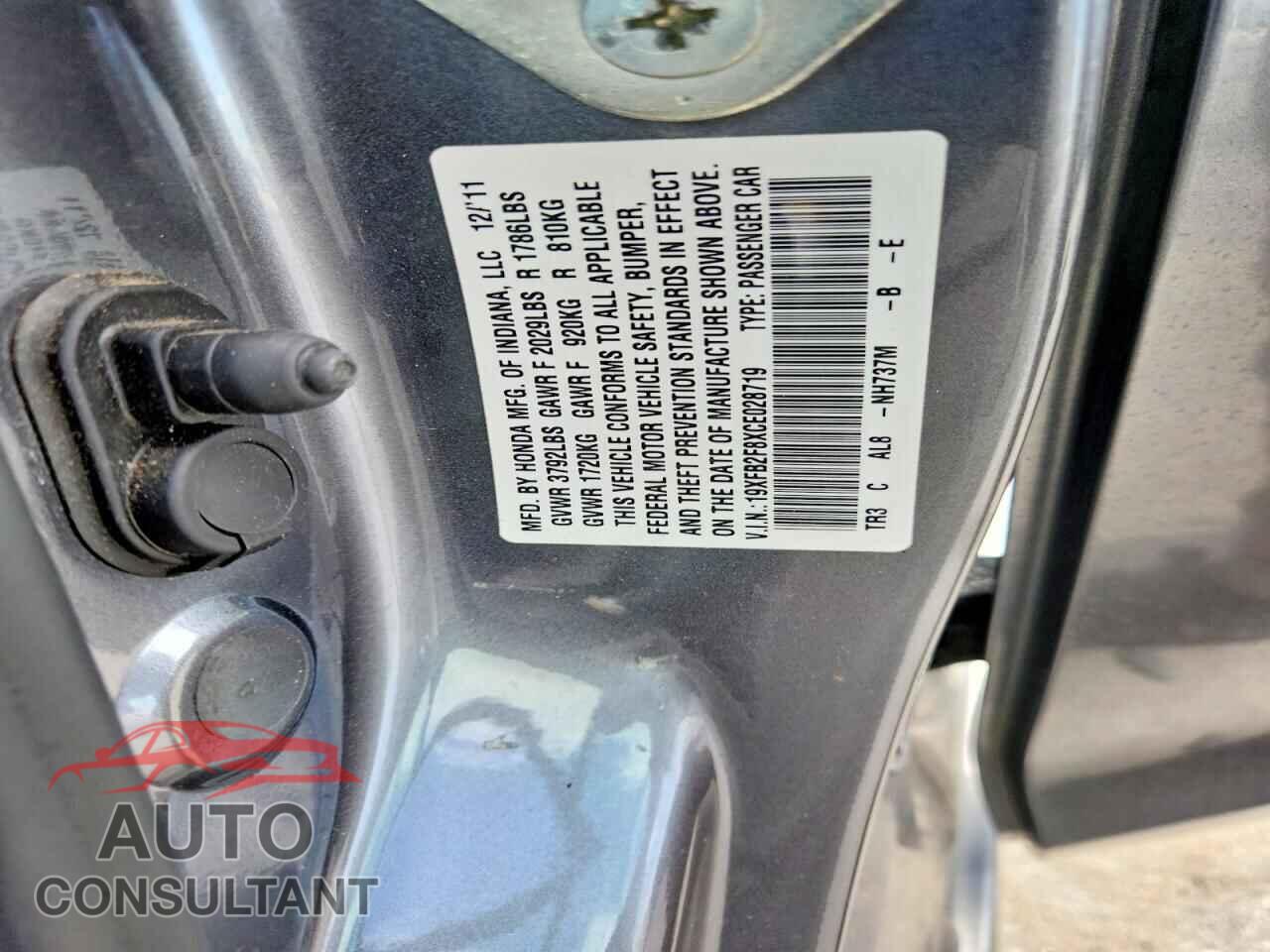 HONDA CIVIC 2012 - 19XFB2F8XCE028719
