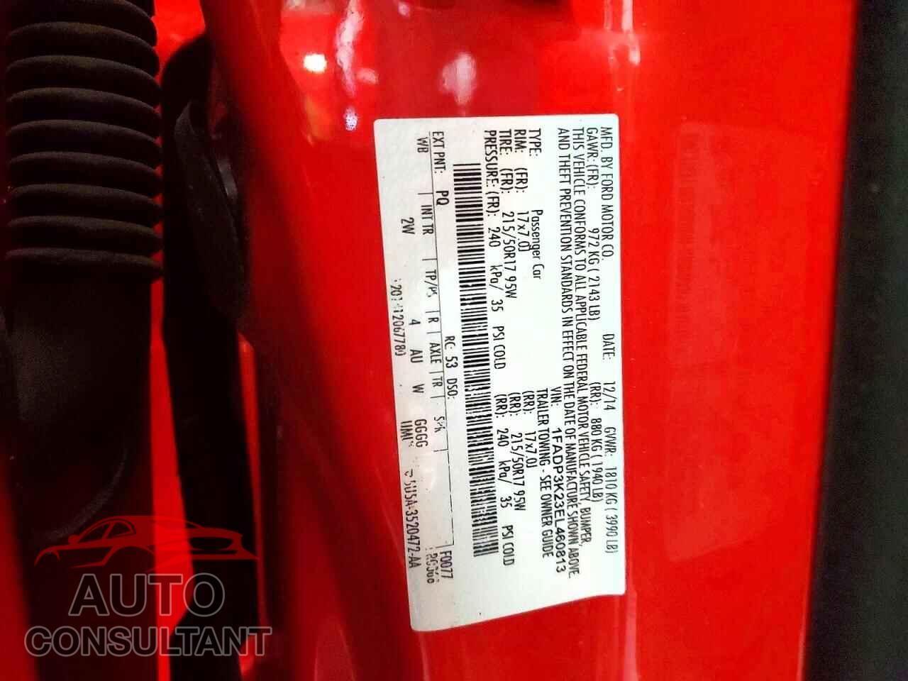 FORD FOCUS 2014 - 1FADP3K23EL460813