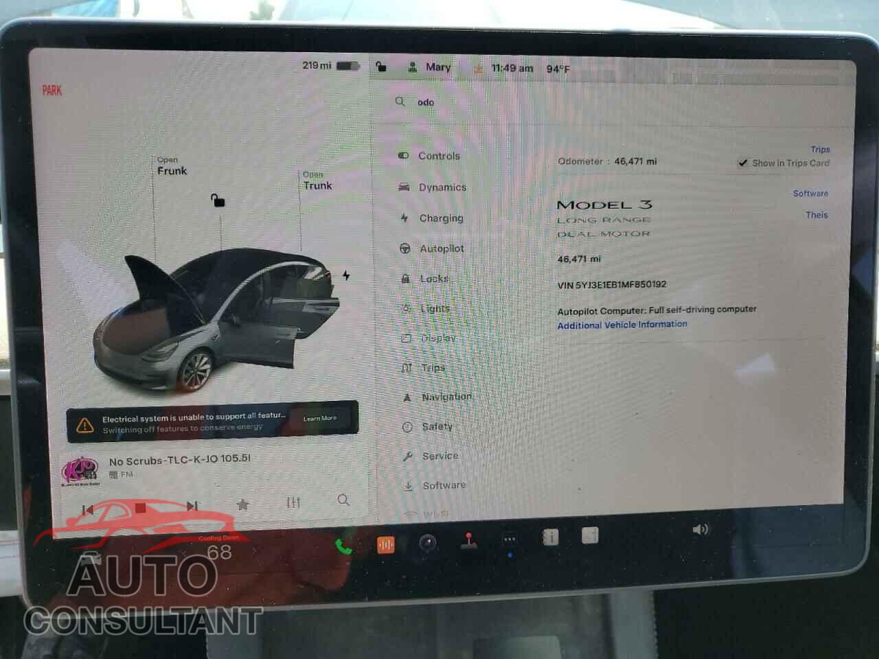 TESLA MODEL 3 2021 - 5YJ3E1EB1MF850192